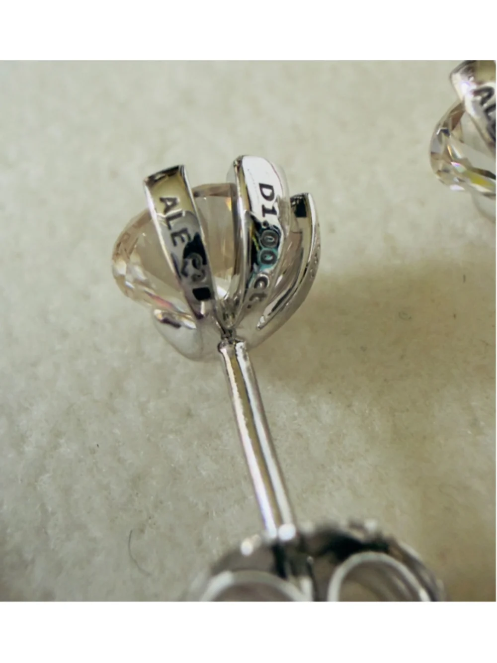 Pandora Nova 14k White Gold Lab-grown Diamond Earrings 1.00ct